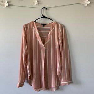 Pink and White Stripped Dress Shirt